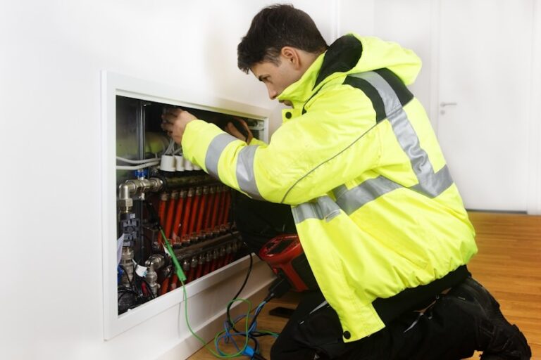 Revizní technik prověřuje elektrické zařízení